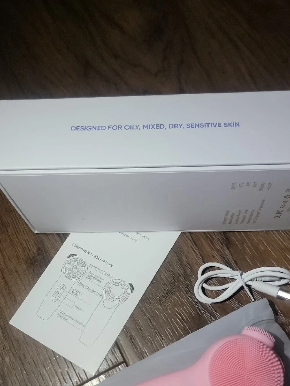 Pink USB Rechargeable Facial Cleansing & Treatment Device